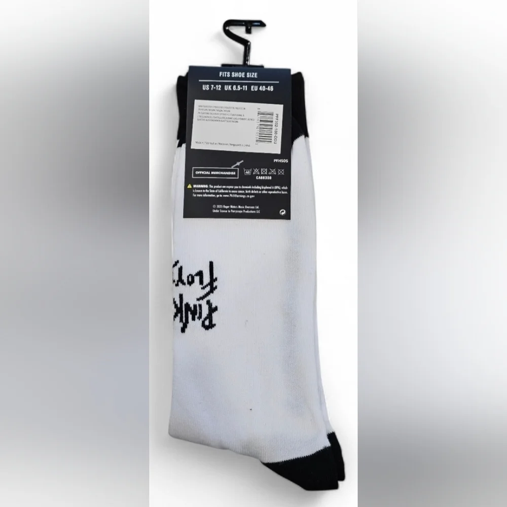 Pink Floyd The Wall Black and White Adult Socks. New - Picture 3 of 3